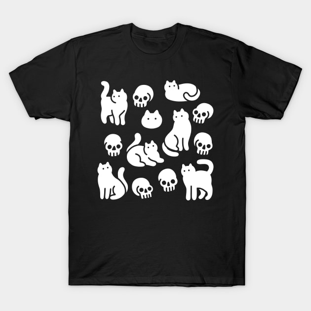 Cats and Skulls T-Shirt by obinsun